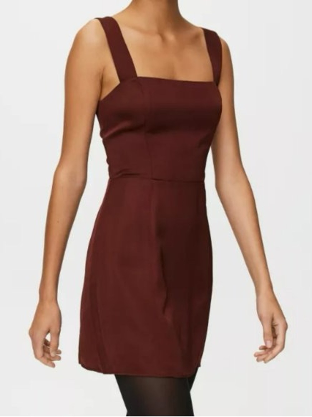 Aritzia Sunday Best Tatiana Satin Mini Dress Burgundy